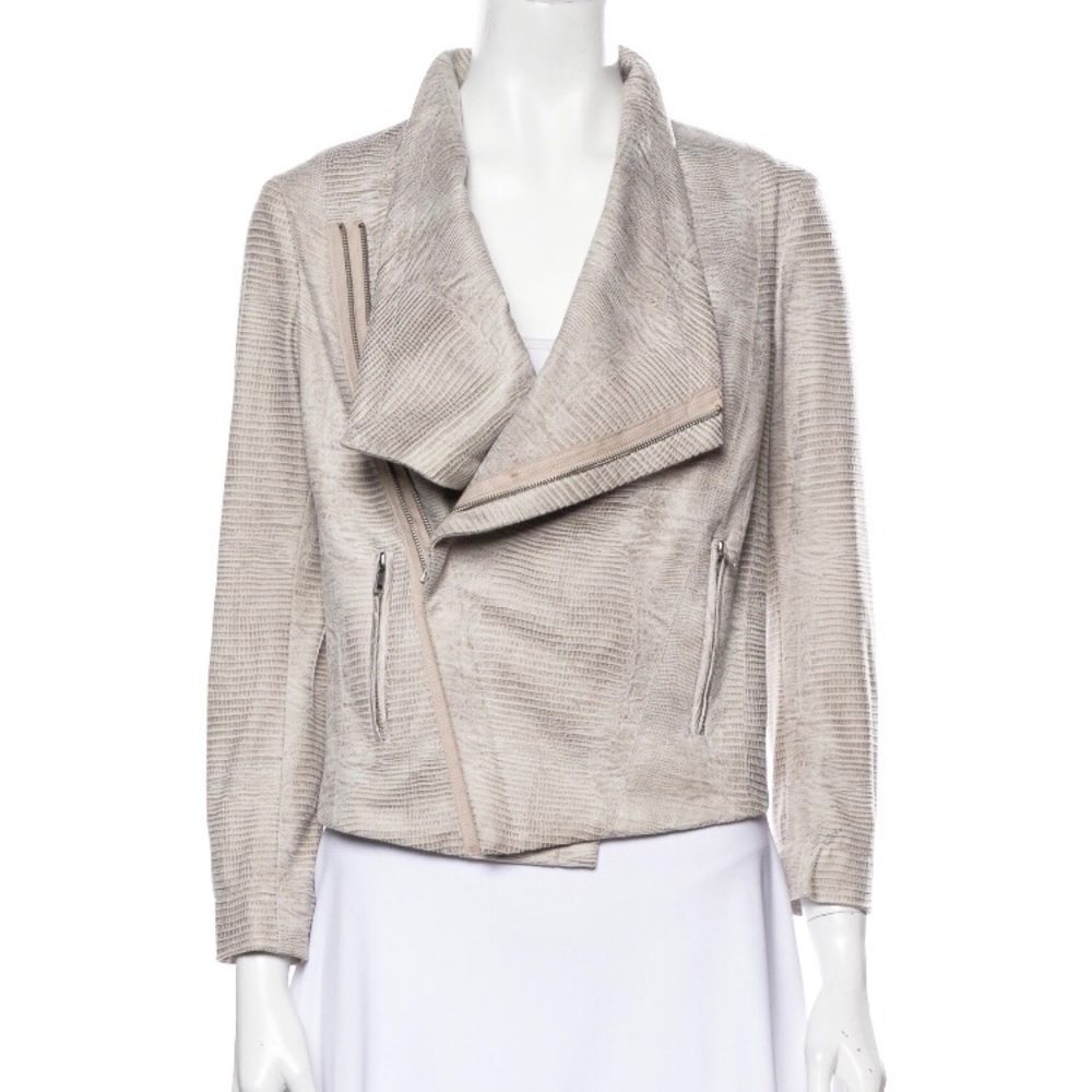 SW3 Bespoke Vegan Suede Snake Print Moto Jacket